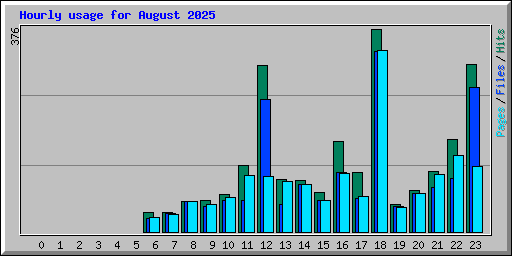 Hourly usage for August 2025
